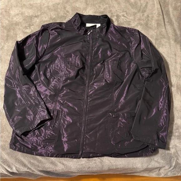 ✨ Chico’s Metallic Jacket Sz XL - Picture 1 of 3